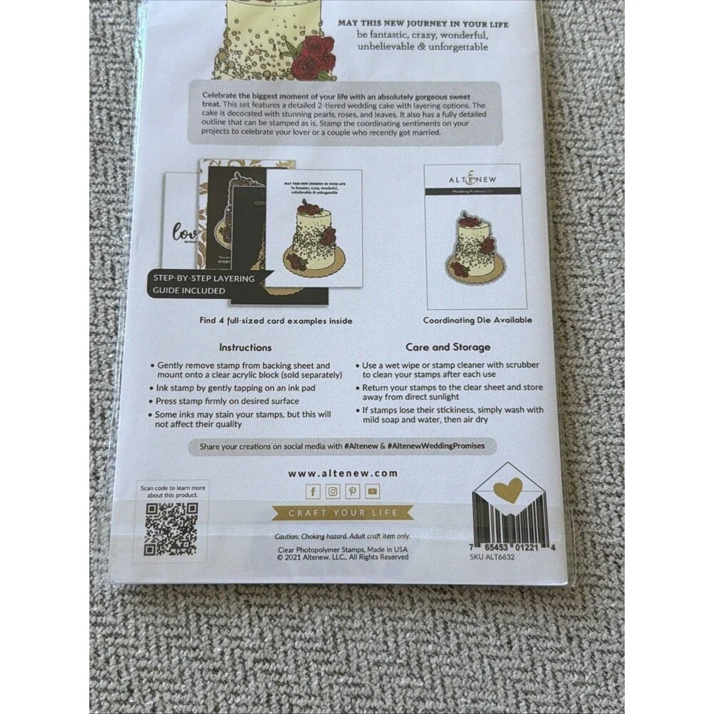 Altenew wedding promises stamp set layering photopolymer Love marriage congrats